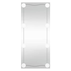 Väggspegel med LED-belysning 50x100 cm glas rektangulär