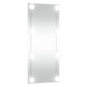 Väggspegel med LED-belysning 50x100 cm glas rektangulär