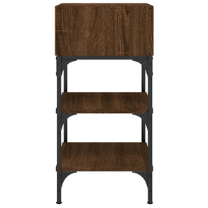 Sängbord brun ek 35x34,5x70 cm konstruerat trä