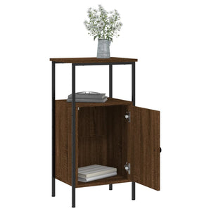 Sängbord 2 st brun ek 41x31x80 cm konstruerat trä