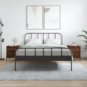 Sängbord 2 st brun ek 40x42x50 cm konstruerat trä