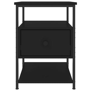 Sängbord 2 st svart 40x42x56 cm konstruerat trä