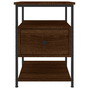 Sängbord 2 st brun ek 40x42x56 cm konstruerat trä