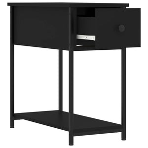 Sängbord svart 30x60x60 cm konstruerat trä