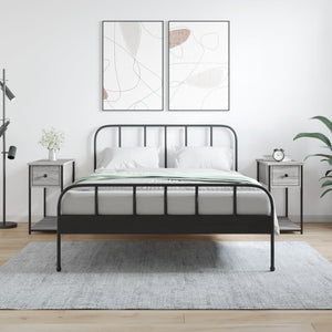 Sängbord 2 st grå sonoma 30x60x60 cm konstruerat trä