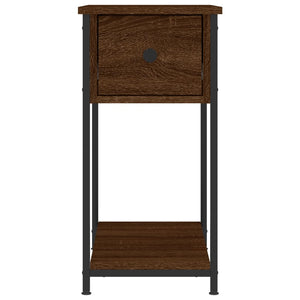 Sängbord brun ek 30x60x60 cm konstruerat trä