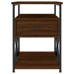 Sängbord brun ek 40x42x55 cm konstruerat trä