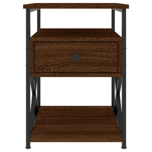 Sängbord 2 st brun ek 40x42x55 cm konstruerat trä