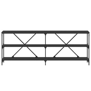 Konsolbord svart 200x30x75 cm konstruerat trä och järn