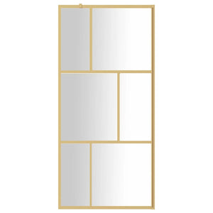 Duschvägg med klart ESG-glas guld 90x195 cm