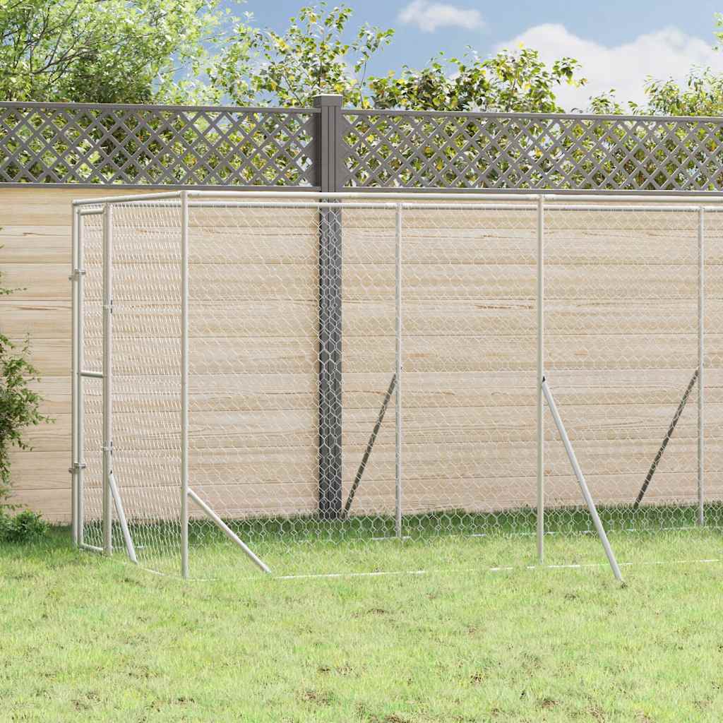 Hundgård för utomhusbruk silver 2x6x2 m galvaniserat stål