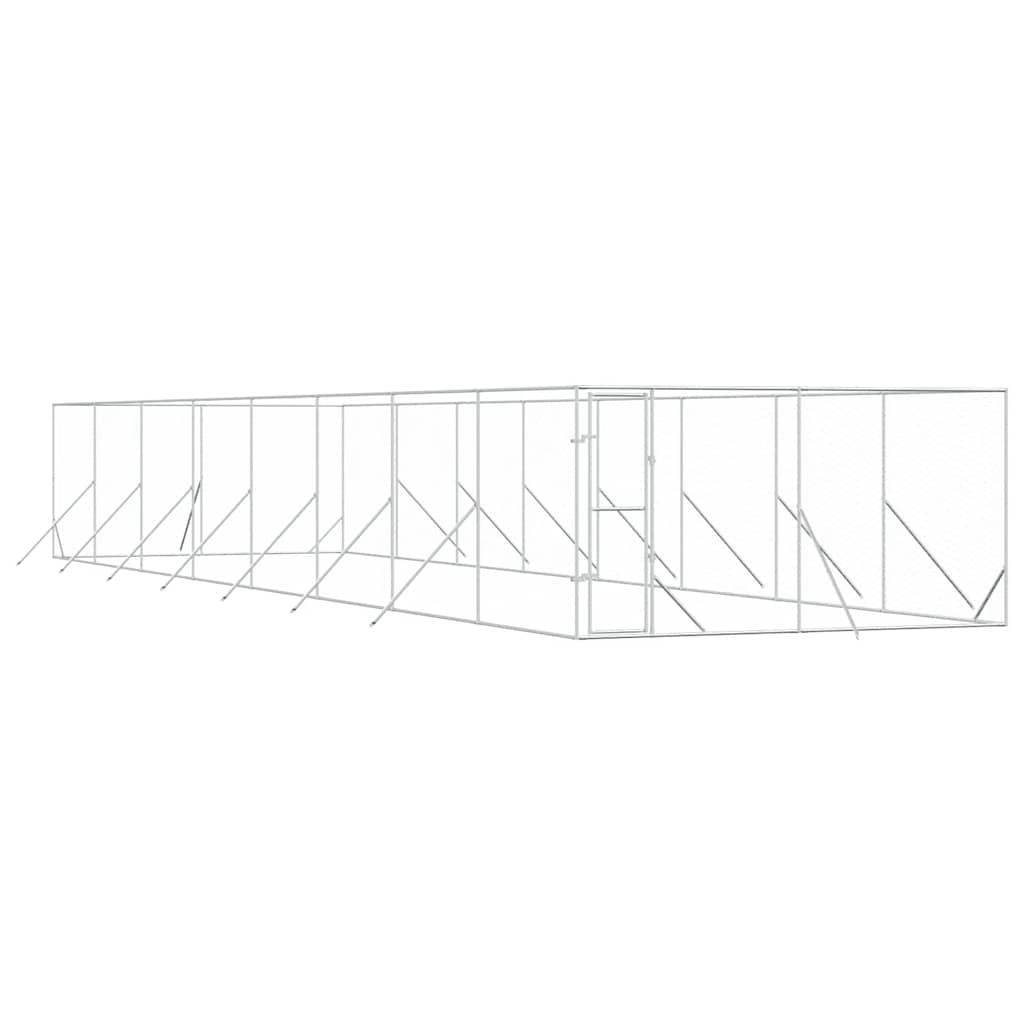 Hundgård för utomhusbruk silver 4x16x2 m galvaniserat stål