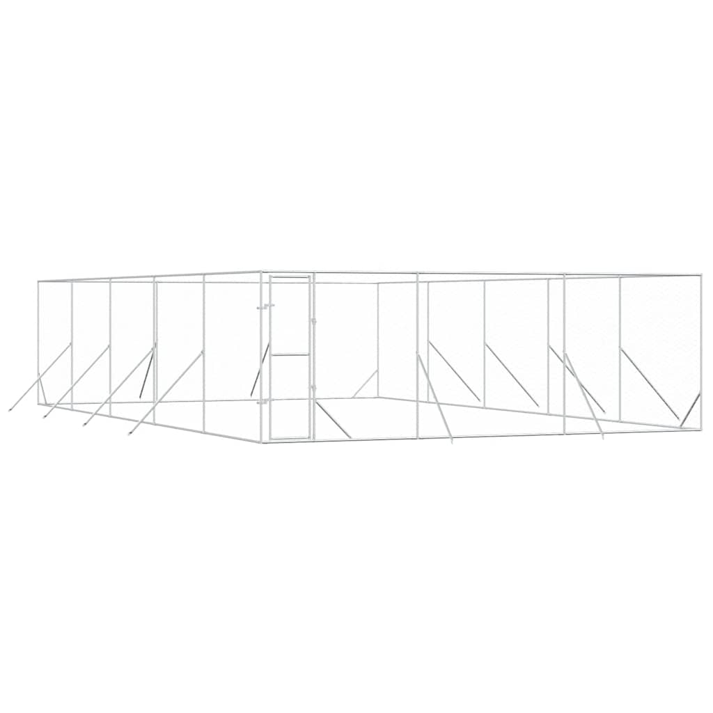 Hundgård för utomhusbruk silver 6x10x2 m galvaniserat stål