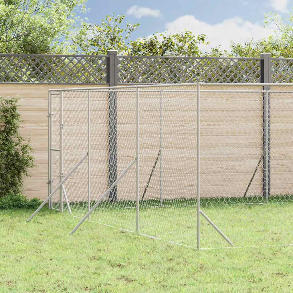 Hundgård för utomhusbruk silver 6x10x2 m galvaniserat stål