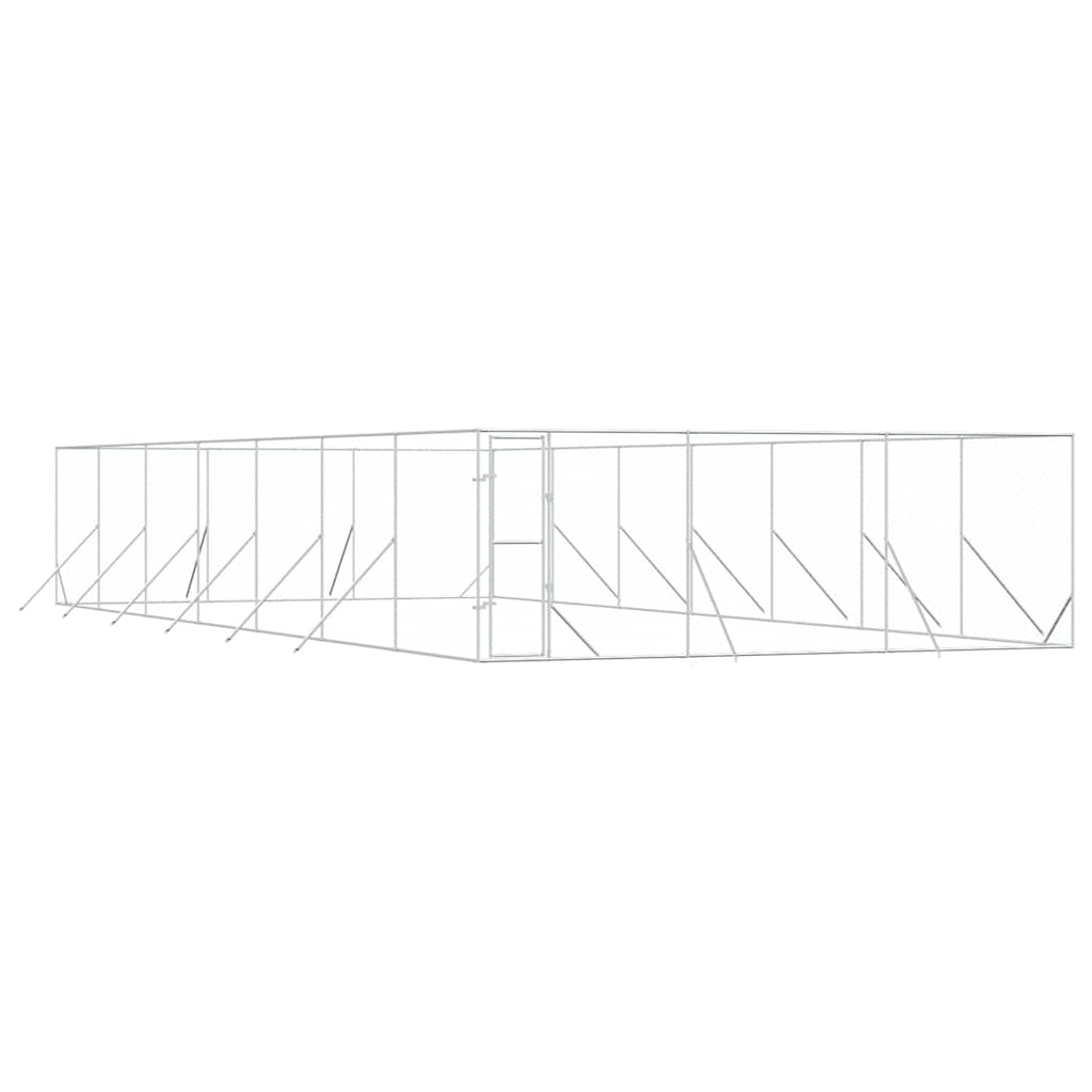 Hundgård för utomhusbruk silver 6x14x2 m galvaniserat stål