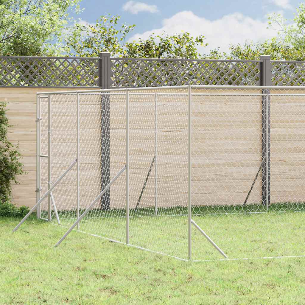 Hundgård för utomhusbruk silver 6x14x2 m galvaniserat stål