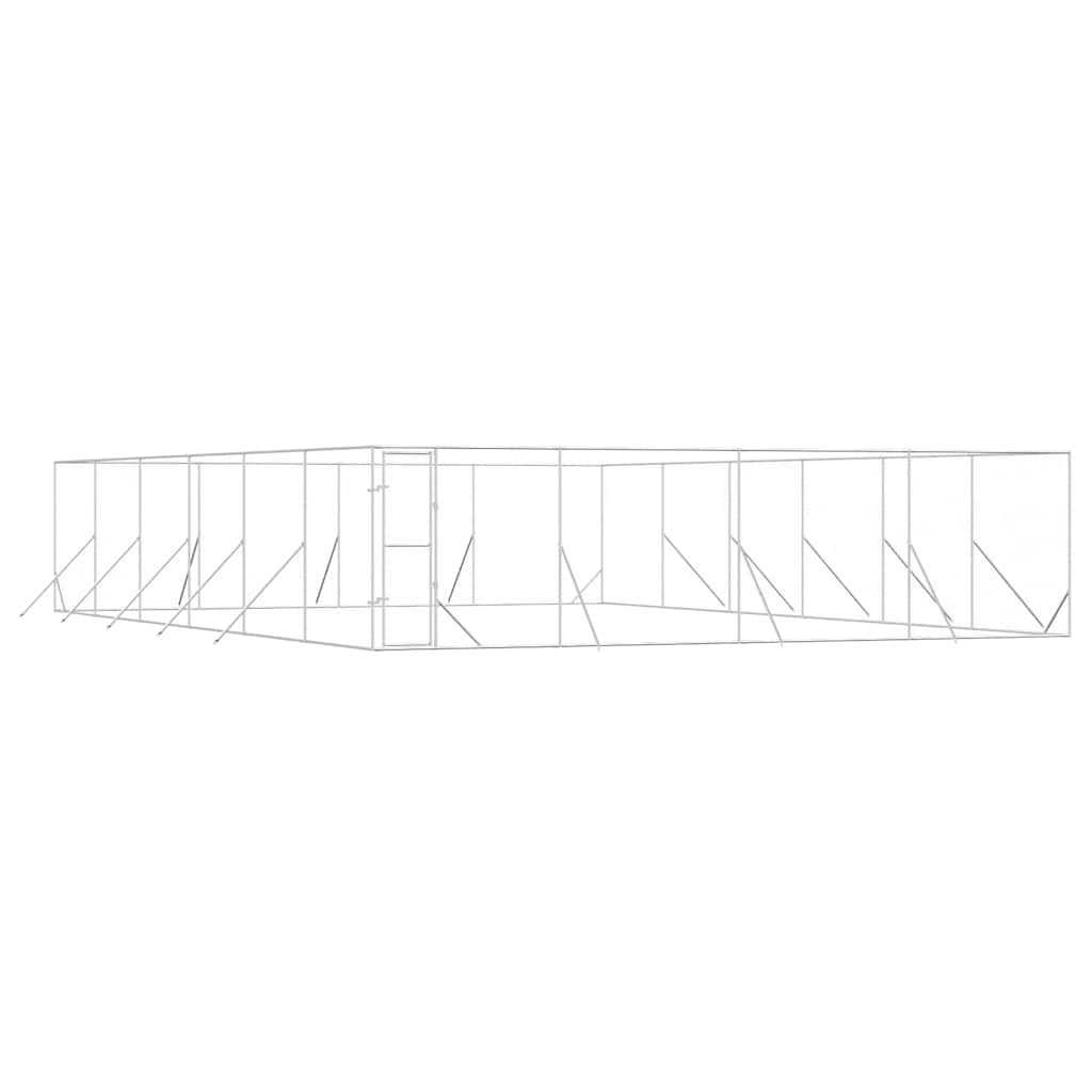 Hundgård för utomhusbruk silver 8x12x2 m galvaniserat stål