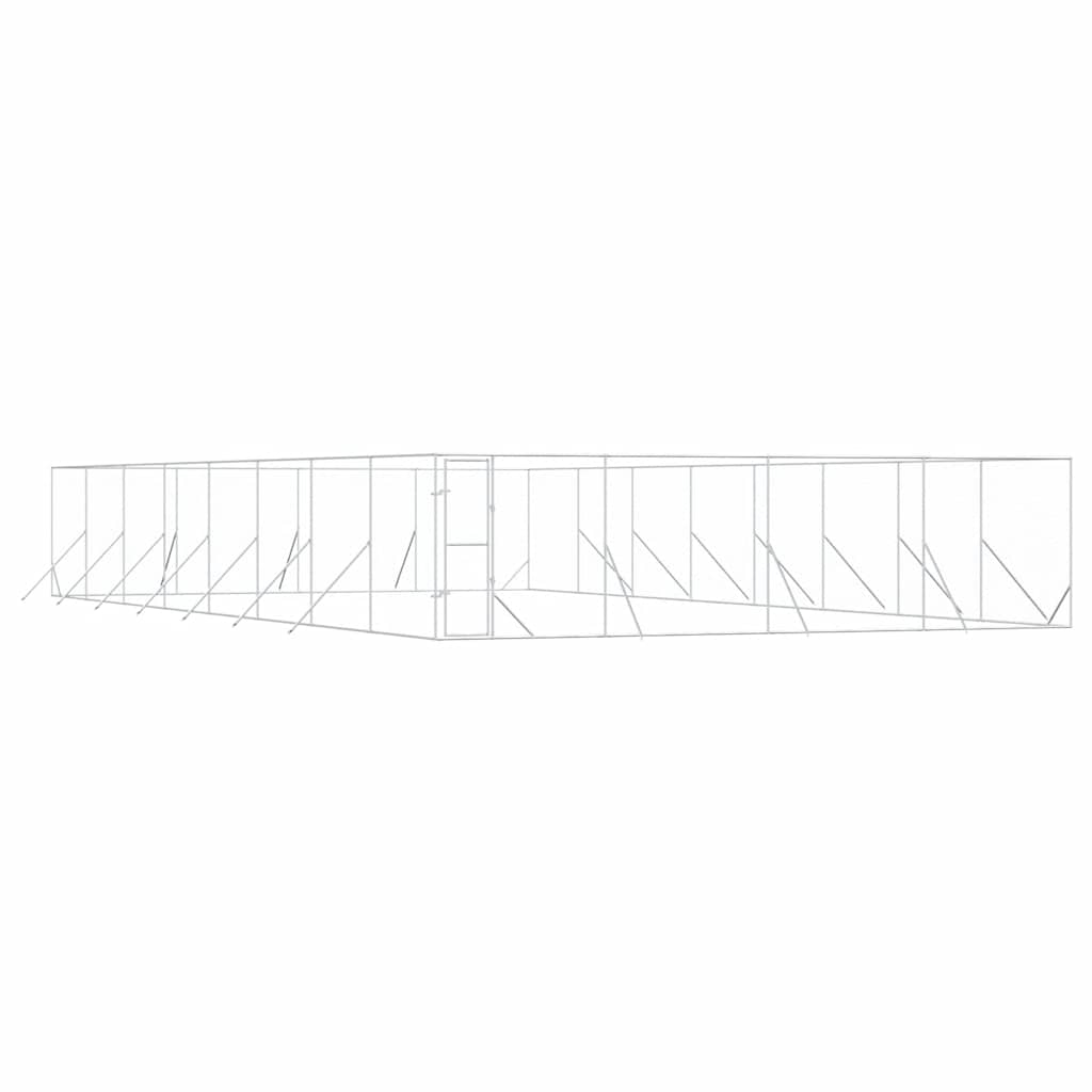 Hundgård för utomhusbruk silver 8x16x2 m galvaniserat stål