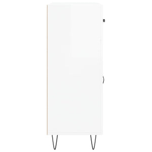 Skänk vit högglans 69,5x34x90 cm konstruerat trä