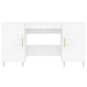 Skrivbord vit 140x50x75 cm konstruerat trä