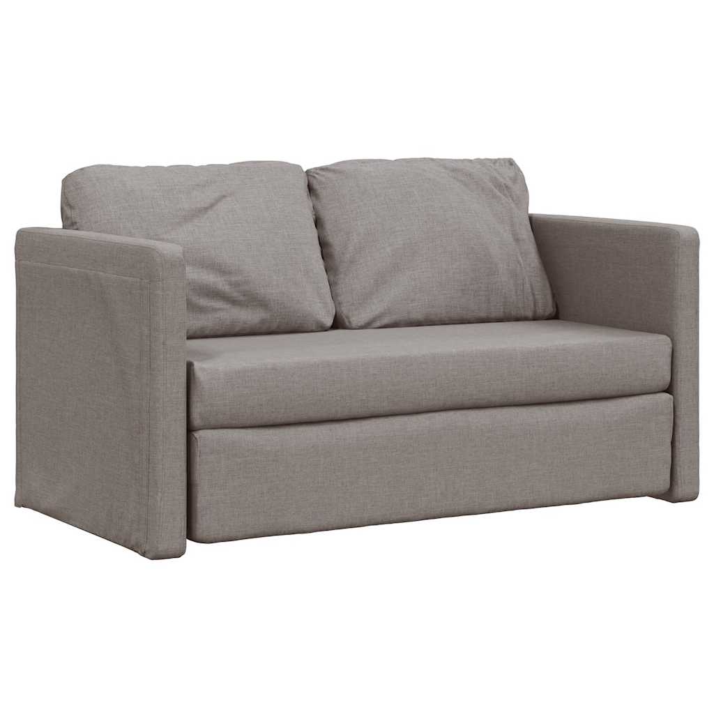 Golvbäddsoffa 2-i-1 taupe 112x174x55 cm tyg