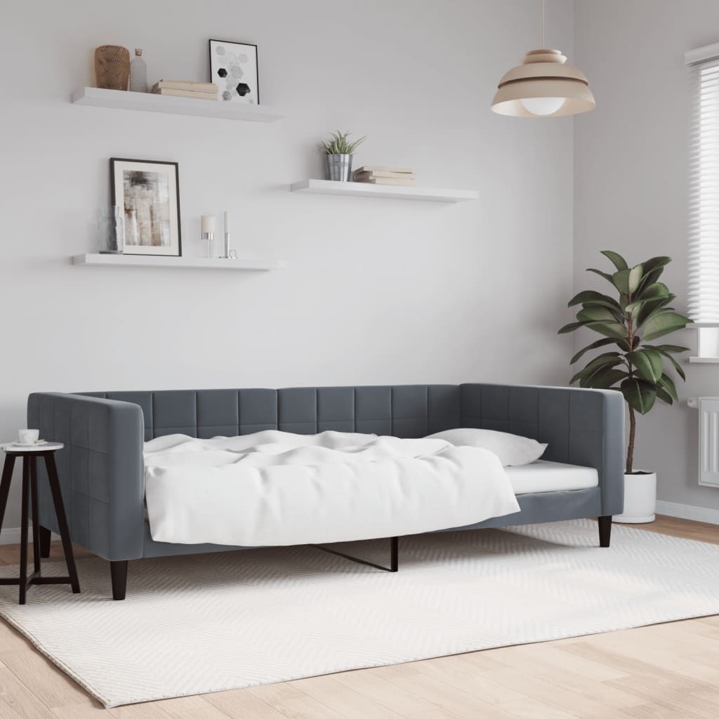 Dagbädd mörkgrå 100x200 cm sammet