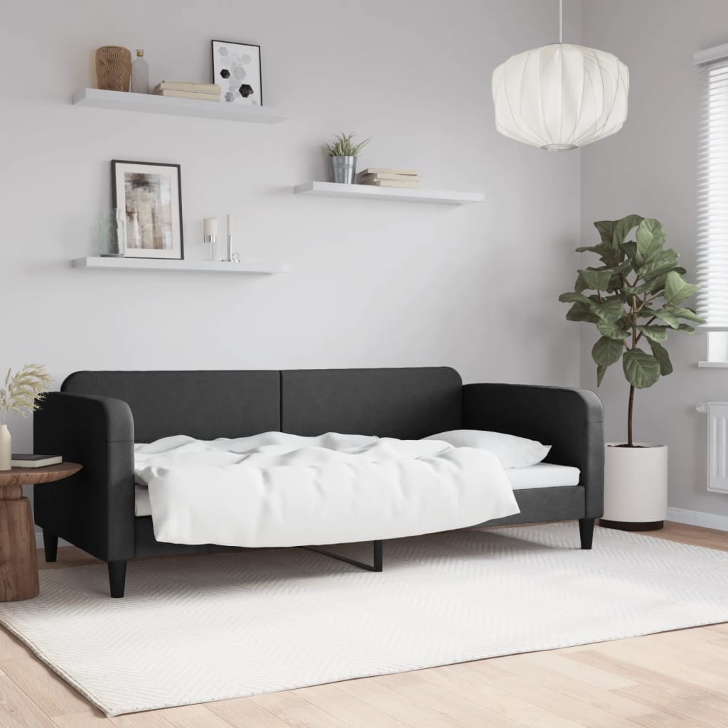 Dagbädd svart 90x200 cm tyg