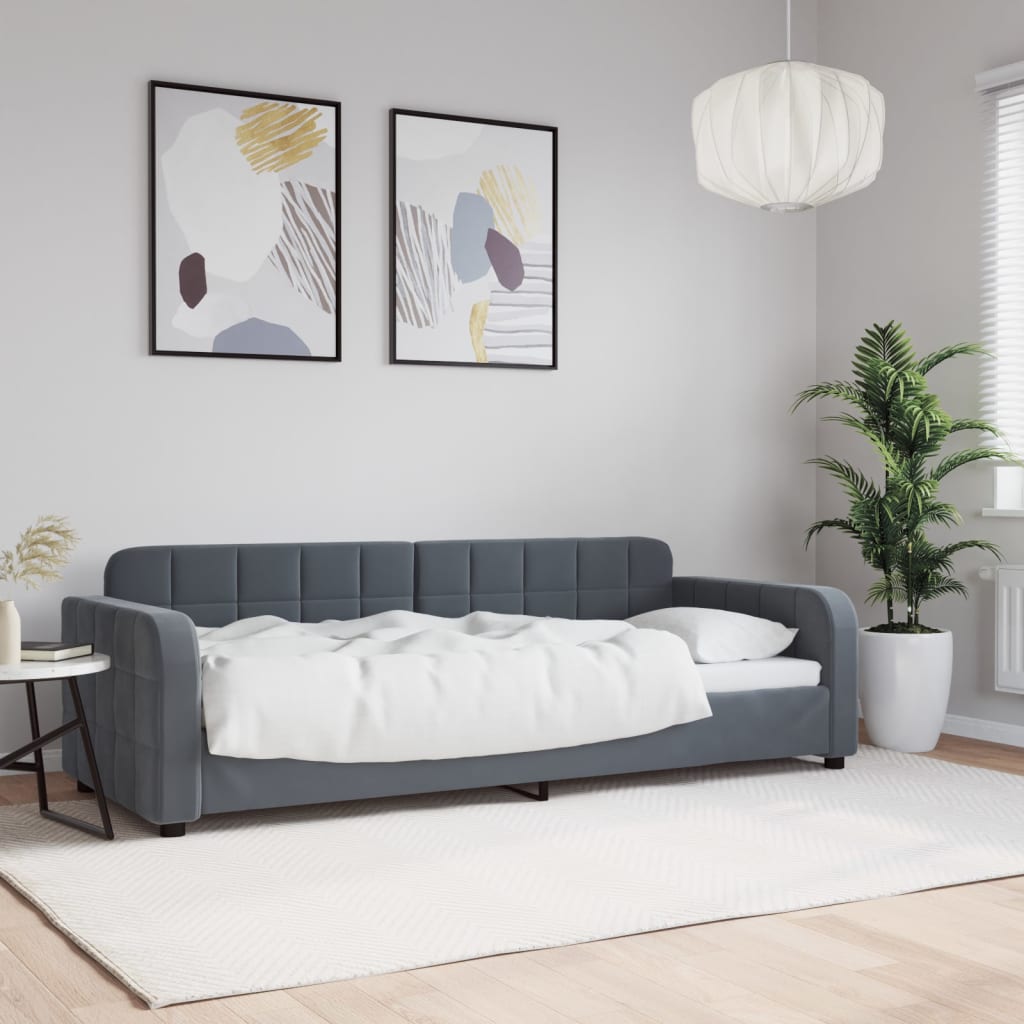 Dagbädd mörkgrå 80x200 cm sammet