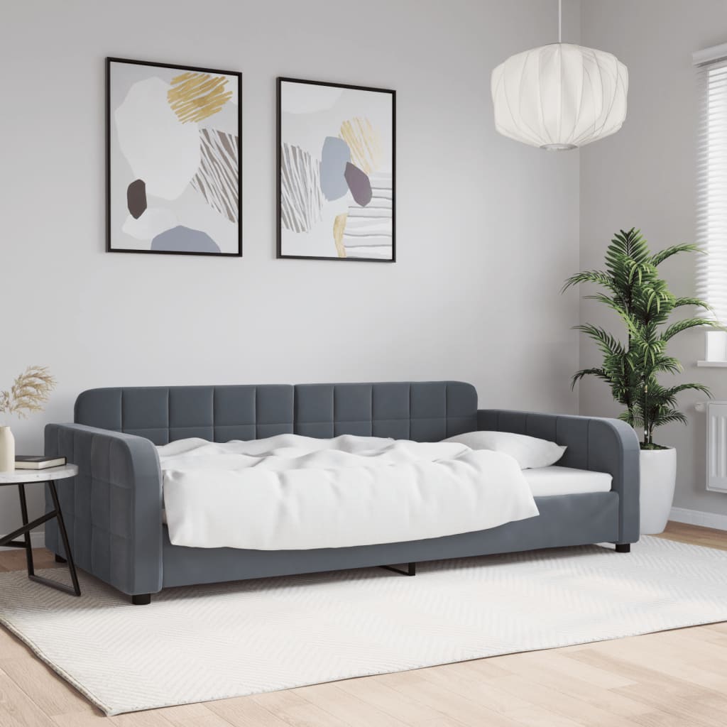 Dagbädd mörkgrå 100x200 cm sammet