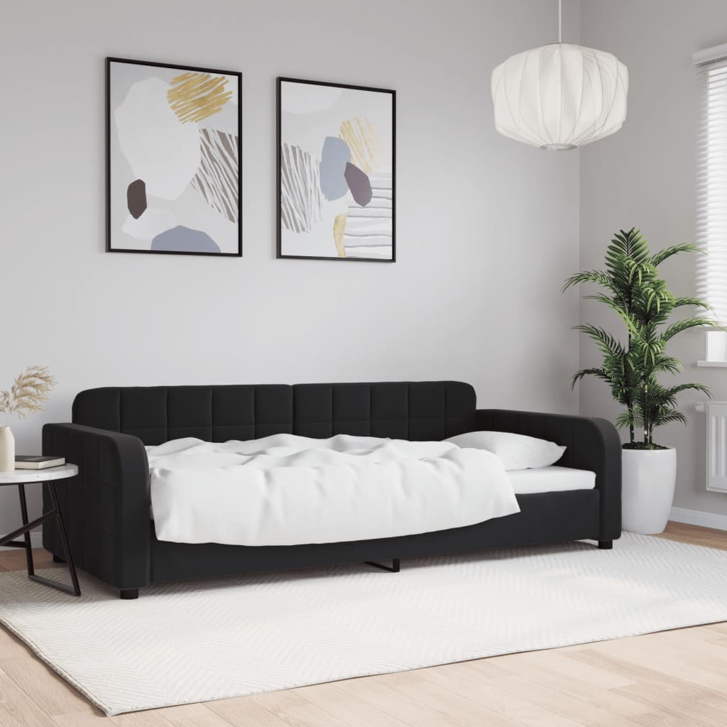 Dagbädd svart 90x190 cm sammet