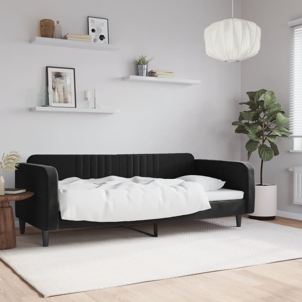 Dagbädd svart 90x200 cm sammet