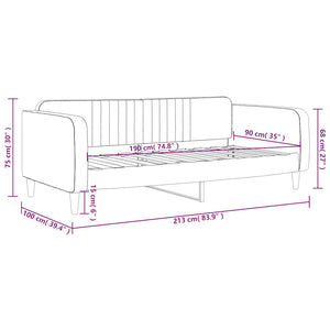 Dagbädd mörkgrå 90x190 cm sammet