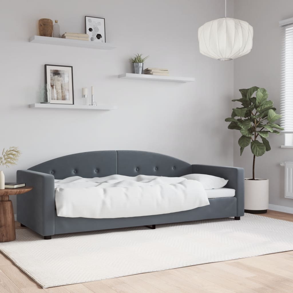 Dagbädd mörkgrå 80x200 cm sammet