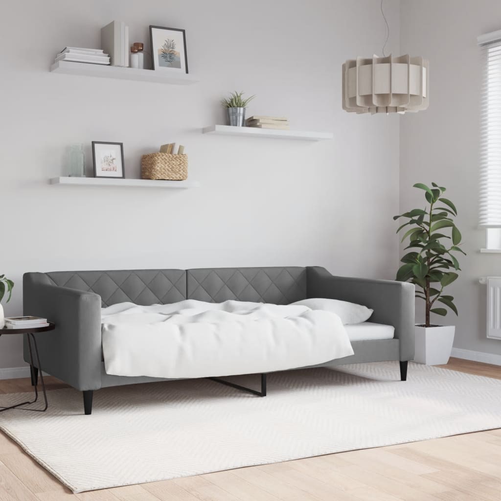Dagbädd mörkgrå 100x190 cm tyg