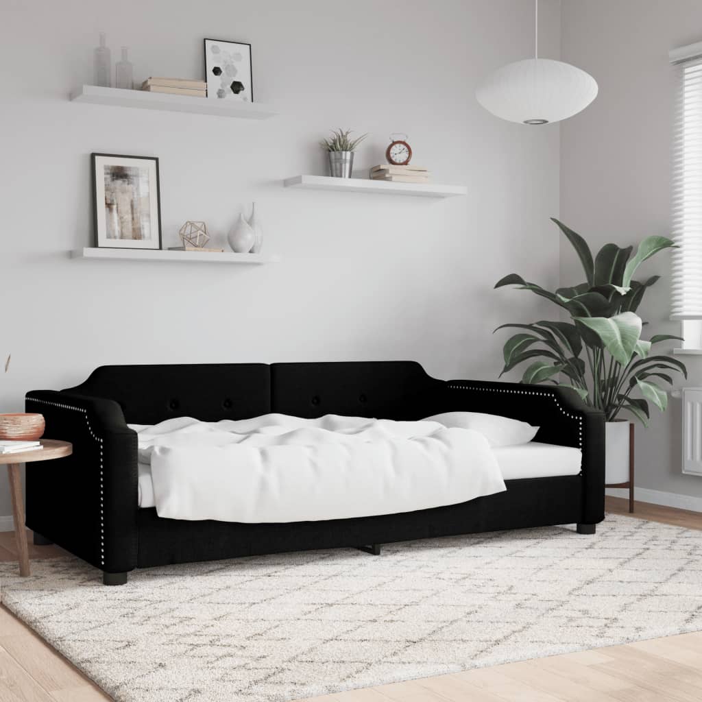 Dagbädd svart 90x190 cm tyg