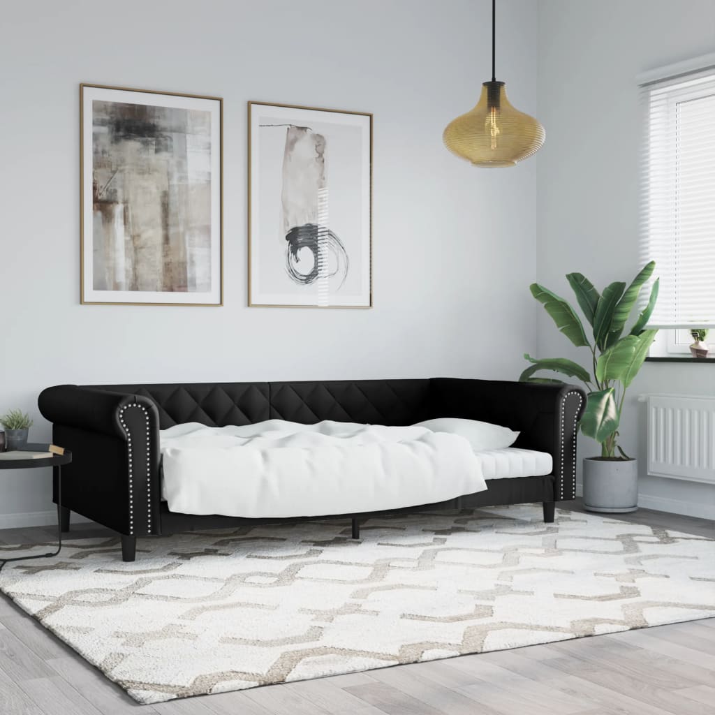Dagbädd svart 100x200 cm konstläder