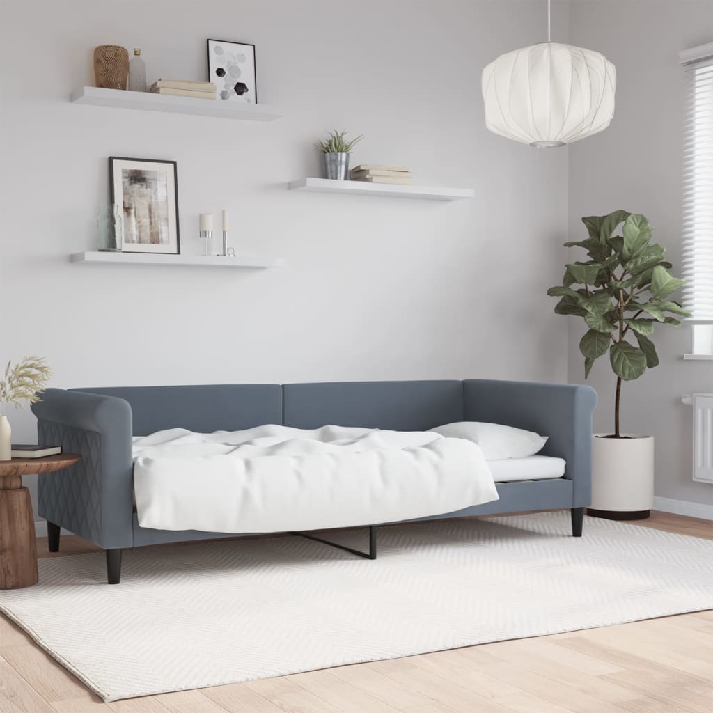 Dagbädd mörkgrå 80x200 cm sammet