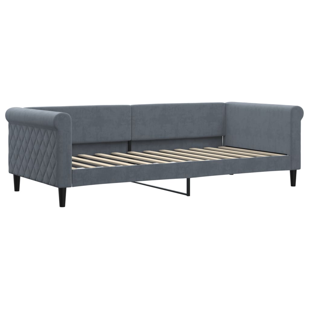 Dagbädd mörkgrå 90x200 cm sammet