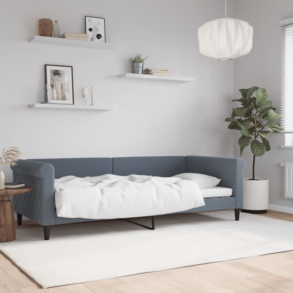 Dagbädd mörkgrå 90x200 cm sammet
