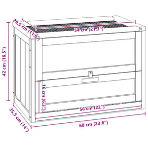 Hamsterbur 60x35,5x42 cm massivt granträ