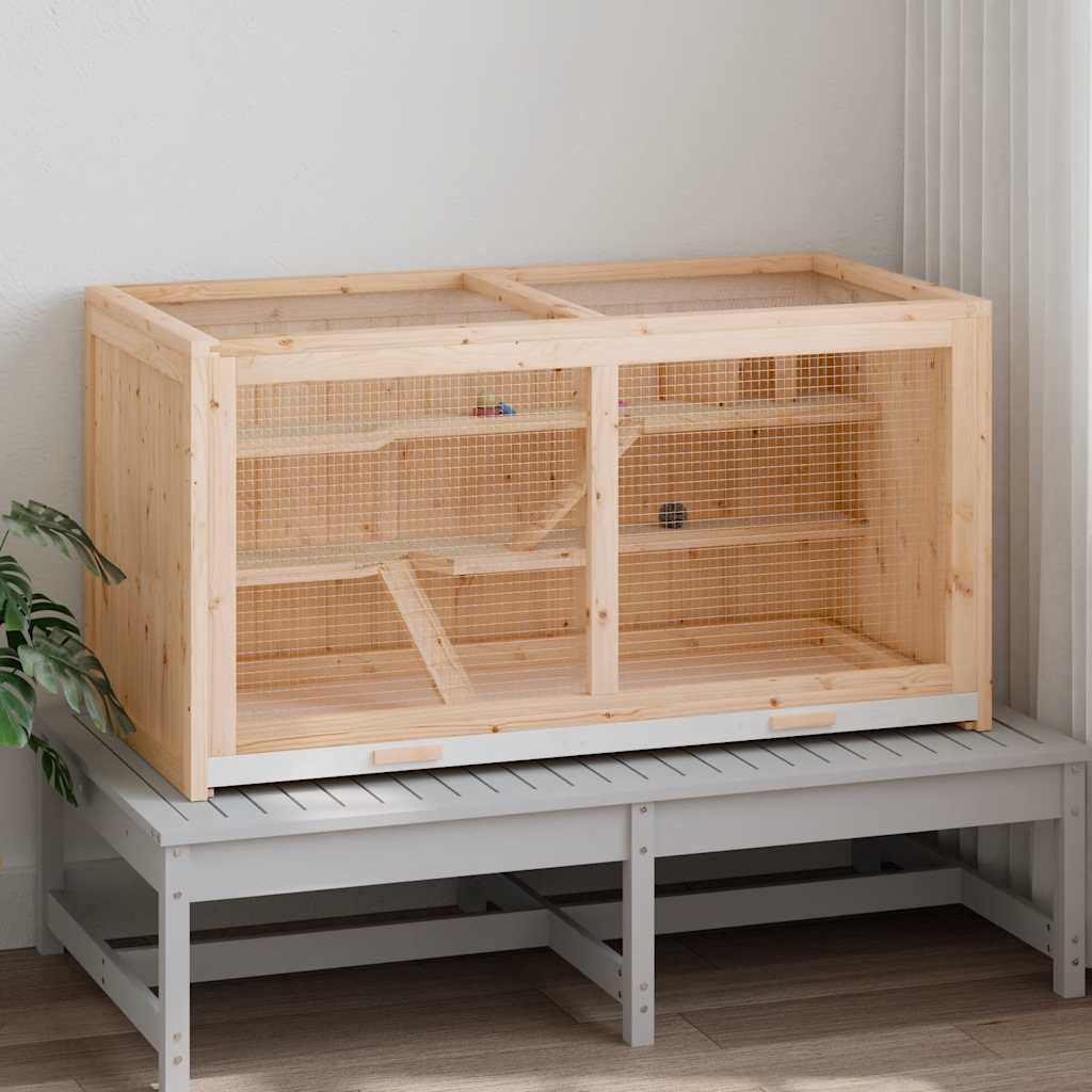 Hamsterbur 104x52x54 cm massivt trä gran