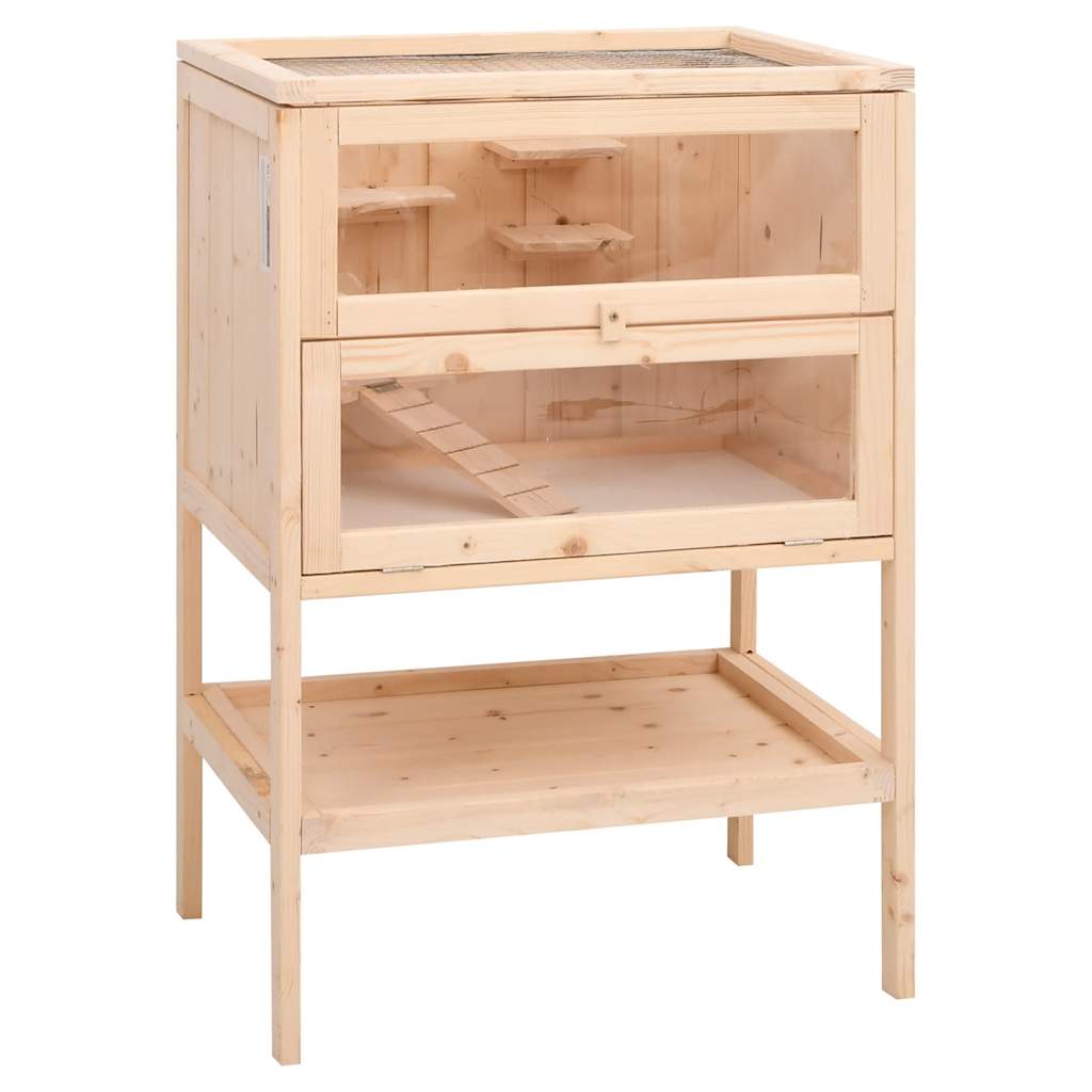 Hamsterbur 55x40x80 cm massivt trä gran