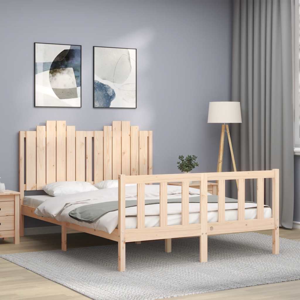 Sängram utan madrass 140x200 cm massiv furu