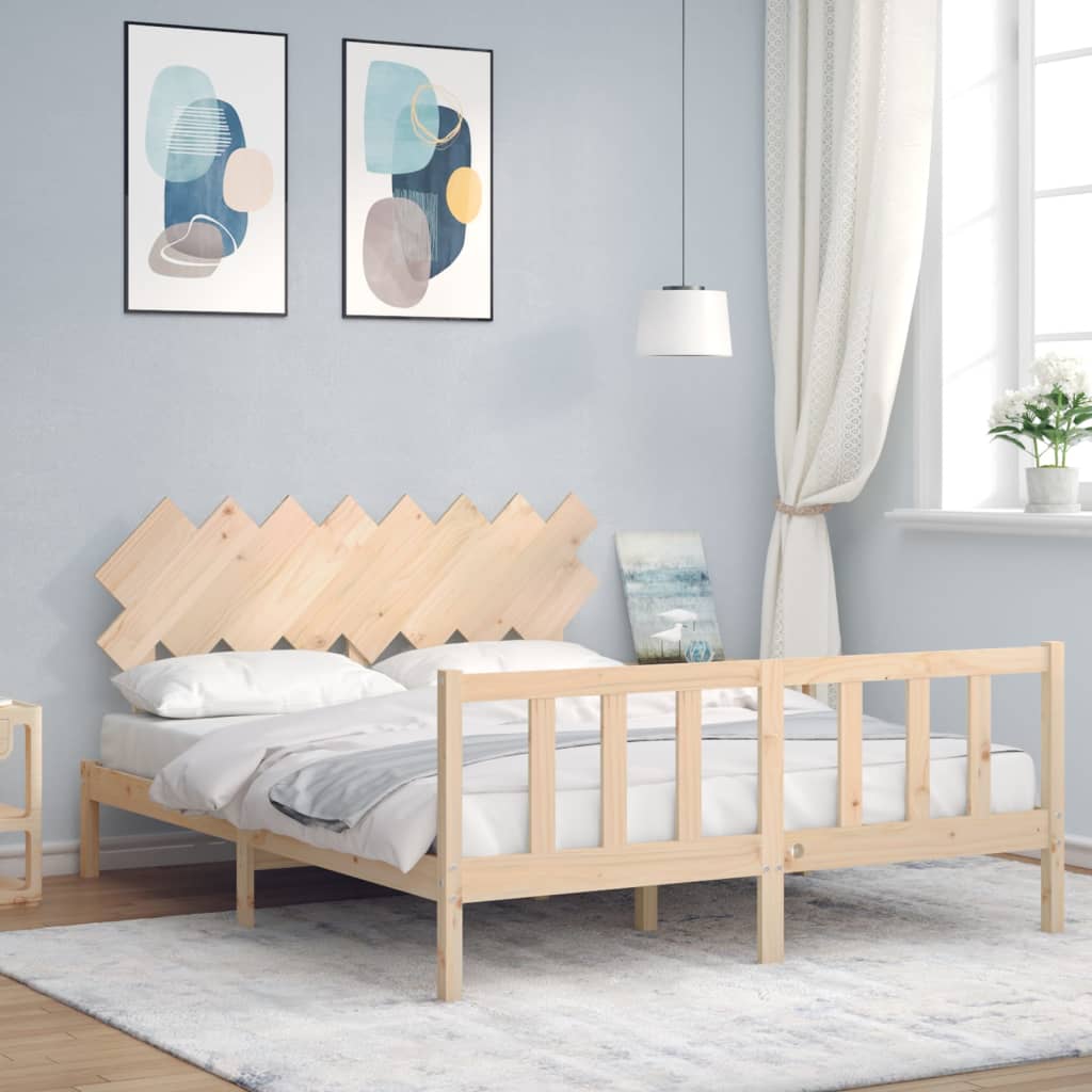 Sängram utan madrass 160x200 cm massiv furu