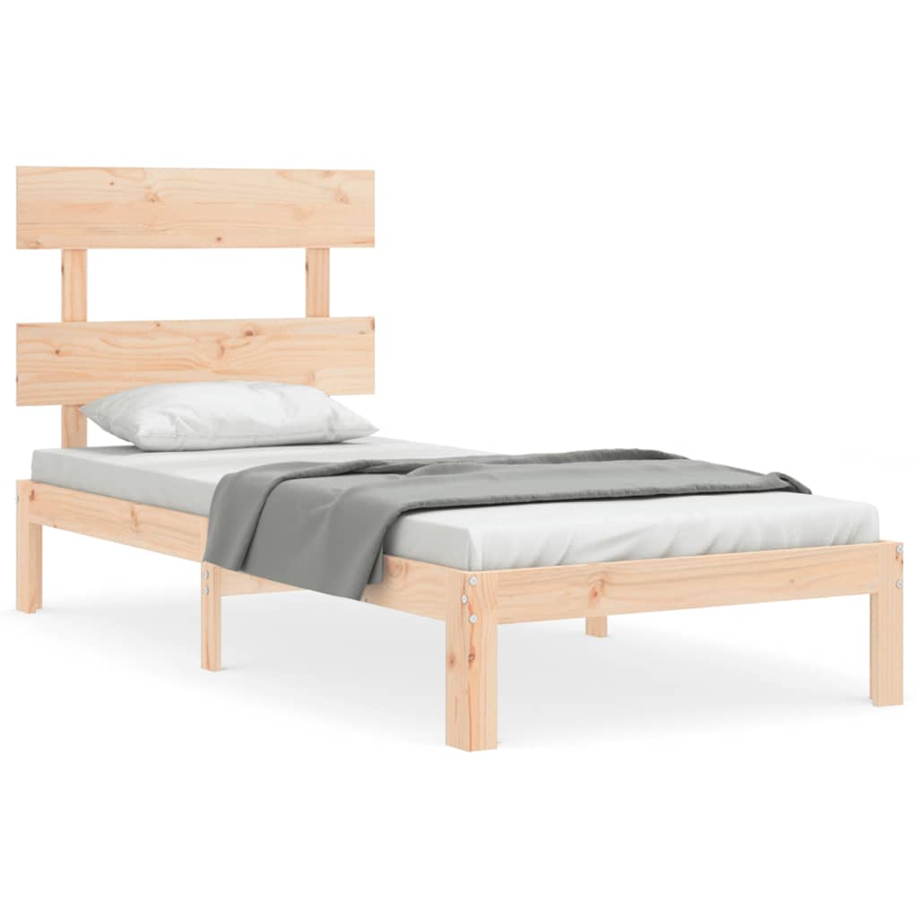 Sängram utan madrass 90x200 cm massiv furu