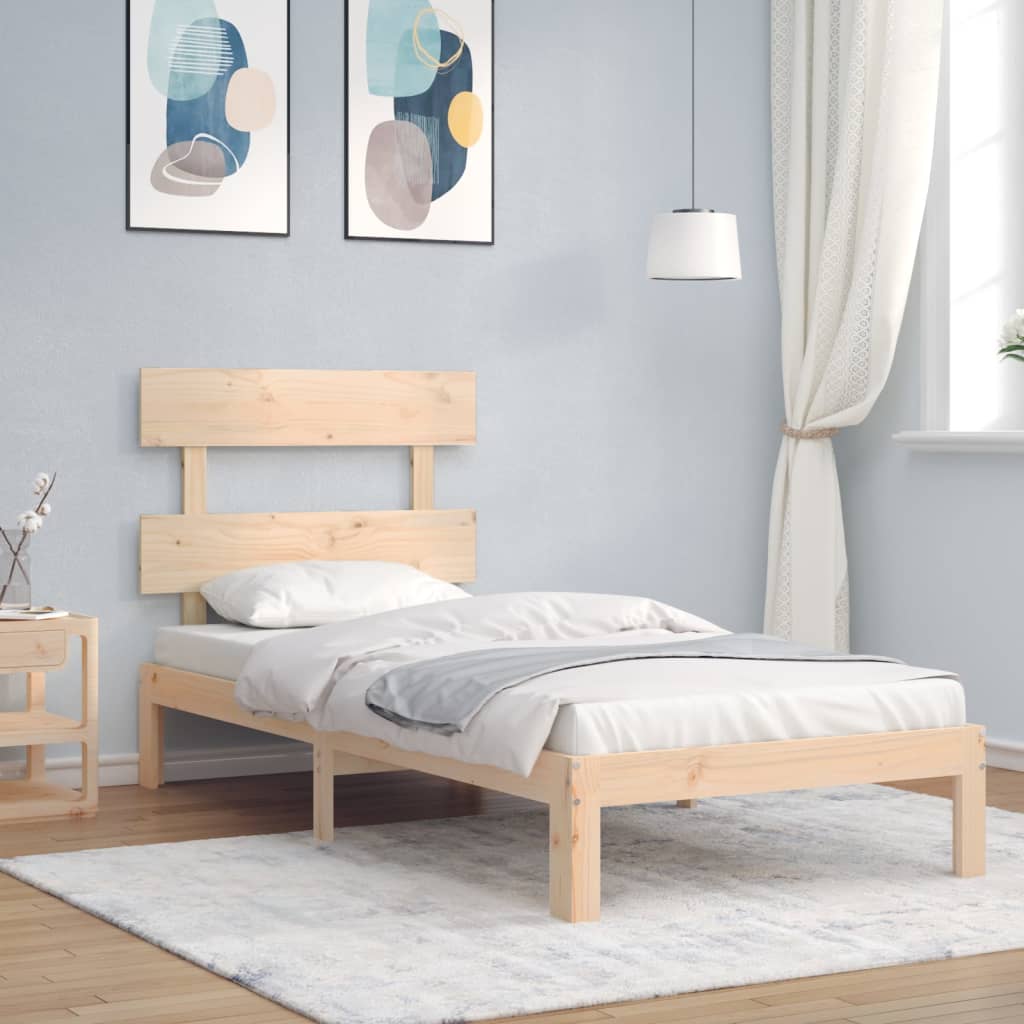 Sängram utan madrass 90x200 cm massiv furu
