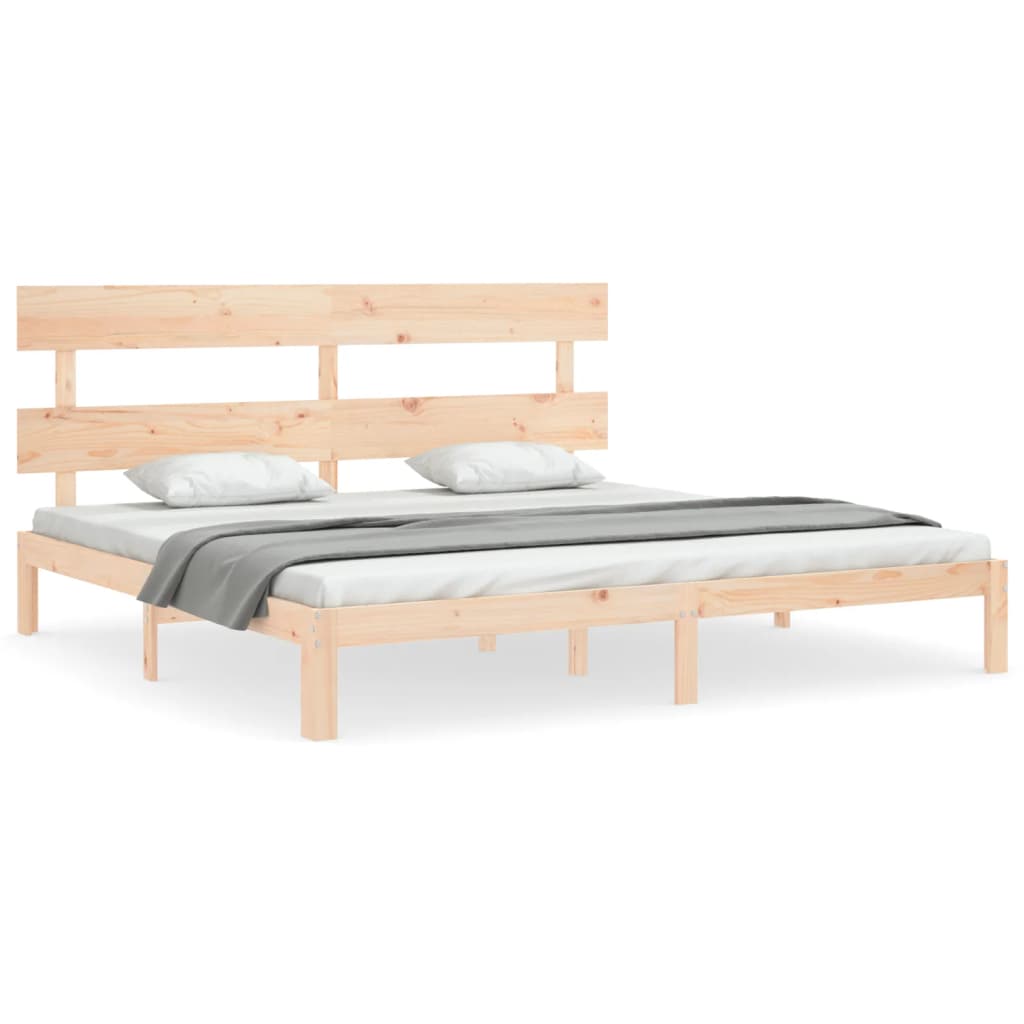 Sängram utan madrass 200x200 cm massiv furu