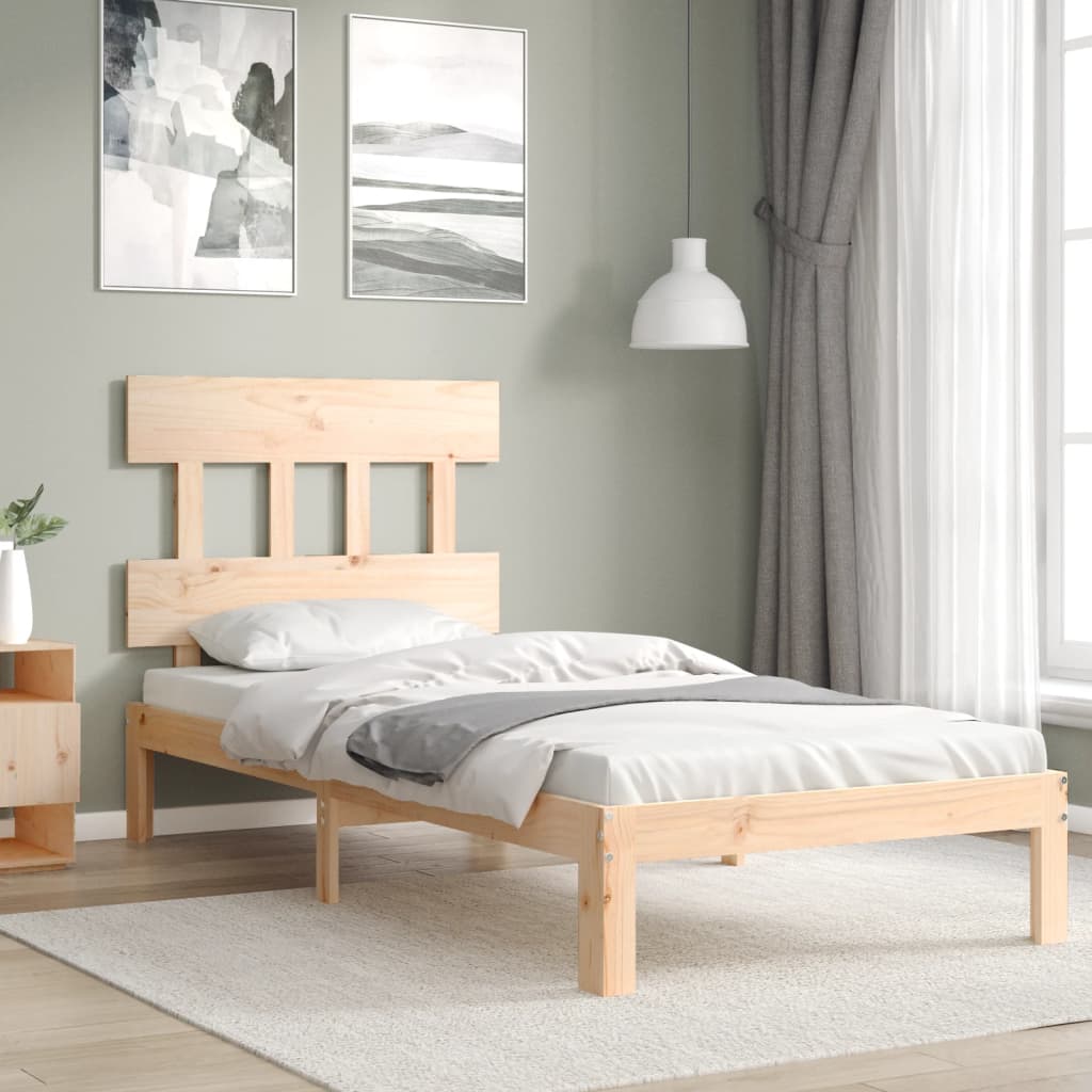 Sängram utan madrass 90x200 cm massiv furu