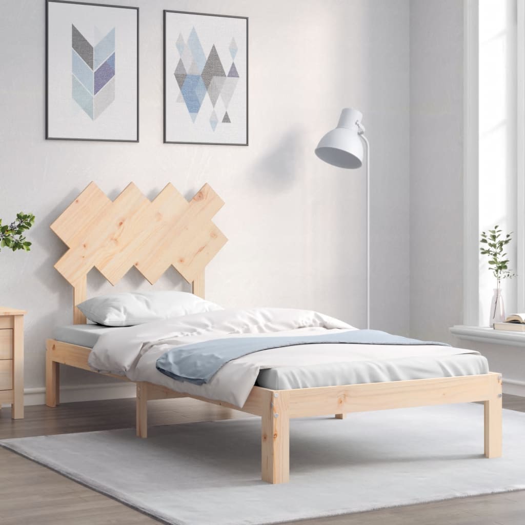 Sängram utan madrass 90x200 cm massiv furu