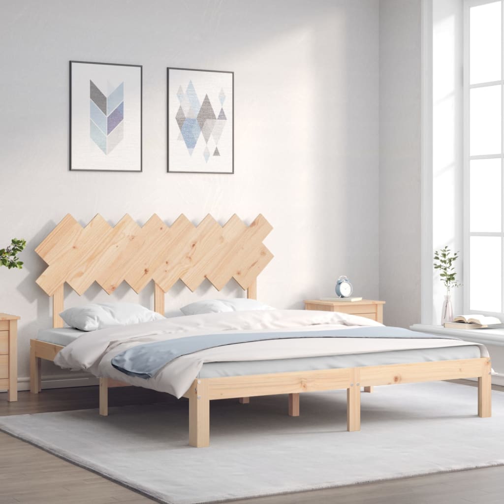 Sängram utan madrass 160x200 cm massiv furu
